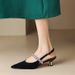 Elegant Rhinestone Mary Jane Shoes For Women - Pointed Toe, Open Back, Mid Heel - Comfortable PU Insole & Stylish Silver/Black Options_vogvips.com