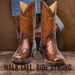 Western Cowboy Boots For Men & Women - Genuine Wooden Heel With Snake Print Design, Comfortable Cushion Insole, Mid-Calf Riding Boots_vogvips.com
