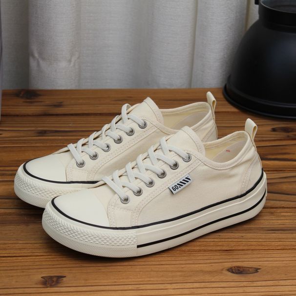 Summer Women Canvas Vulcanized Lady Soft Sole Skateboard White Adult Casual Shoes Mango Toe Sneakers_vogvips.com