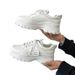 New White Thick Soled Height Increasing Board Casual Student Women's Fashionable Dad Shoes, Xiaoxiang Sports Shoes_vogvips.com