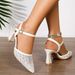 Women's Sandals, High Heels, Pointed Toe, Lace, Suitable Commuting And Dating, 2026 New Model, Exclusively For_vogvips.com