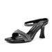 Women's Summer Two-Way Wear Square Toe Stiletto Sandals With Skirt, Rhinestone Chunky Heel High Heels_vogvips.com