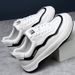 Slanted Head Sports Casual Genuine Leather Sneakers Trendy Men's Korean Style Versatile Shoes_vogvips.com
