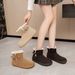 2025 Winter New Fuzzy Warm Fleece-Lined Snow Thick-Soled Cotton Slip-On Fashion Women's Short Boots_vogvips.com