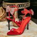 Elegant Red Bow High Heel Sandals For Women - Pointed Toe Stiletto Party Wedding Dress Shoes (Sizes 36-42)_vogvips.com