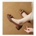 Women's Spring/Summer 2025 New Fashion Square Head, Middle Thick Heel, Hollow Out Breathable Water Diamond Rice White_vogvips.com