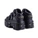 Women's Heavy Metal Thick Soled Low Top Punk Leather Shoes Dark Black Motorcycle Style_vogvips.com