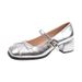 Mary Jane With Chunky Heel Square Toe, High-heeled Single Shoes, Extra Wide And Plus Size, Women's Shoes Size_vogvips.com