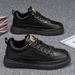 Men's Shoes Breathable Chef Shoes Men's Work Shoes Non-slip Wear-resistant Sports Casual Black Leather Shoes Board Shoes_vogvips.com