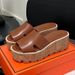 H Brand 2025 Summer New Model One-strap Wedge Platform Thick-soled Roman Style European And American Fashion Women's_vogvips.com