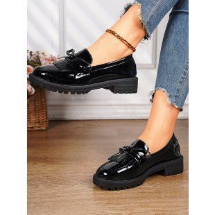 New bean shoes single shoes women's loafers flow su a slip-on plus-size casual shoes_vogvips.com