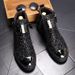 European Warm Series Fashion Short High-top Sneakers Single British Style Height-increasing Martin Boots Hairstylist Leather Sequin Men's_vogvips.com