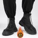 European Warm Series 2025 Spring New Men's High-top Shoes Lazy Slip-on Casual Thick-soled Martin Boots Men_vogvips.com