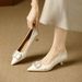 Comfortable Stiletto Slip-on Shoes 2026 Spring New French Style Soft Leather Square Buckle Pointed Toe Mid-heel Shallow Single Sho_vogvips.com