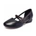 Round Toe Sandals For Women 2024 Summer New Korean Style Low Heel Hollow Sandals Perforated Shoes Color Matching Shallow Mouth Flat Sandals_vogvips.com
