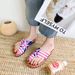 2025 Summer Mid Slope Heel Set Toe Cool Slippers 40-43 Large Women's Shoes Straight Hair_vogvips.com