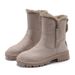NEW Snow Boots Women Winter Warm Fashion Designer Platform Boots Non-slip Short Plush Flats Suede Shoes Mujer_vogvips.com
