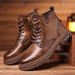 European Warm Series 2025 New Outdoor Martin Leather High Top Men's Work Motorcycle Boots British Style Oxford Sole_vogvips.com