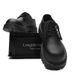 ShoeVault Black Big Derby Round Toe Spring Thick Sole Heightening Men's Leather Cleanfit Trendy Shoes_vogvips.com