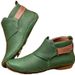 Foreign Trade Wish Autumn Winter New Round Toe Casual Women's Leather Slip-On Flat Lightweight Solid Color Large Size_vogvips.com