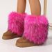 Women's Winter Furry Boots Fashion Y2K Trendy Cute Warm Platform Mid-Calf Snow Boots For Daily Wear Warm Thick Bottom Mid Tube Boots Snow Boots_vogvips.com