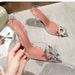 2024 New Summer Water Diamond Sun Buckle Headed Popular On The Internet, Same Size Pointed Transparent High Heel Sandals_vogvips.com