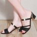 Peep Toe For Women, Chunky High Heel, 2023 Summer New Korean Style, Two-Way Wear, Fashionable Rhinestone Women's Sandals_vogvips.com