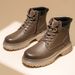 Men's Classic Leather Work Boots - Comfortable Mid-Calf Martin Boots With Cushioned Sole For Casual & Outdoor Wear (Yellow Brown, Khaki)_vogvips.com