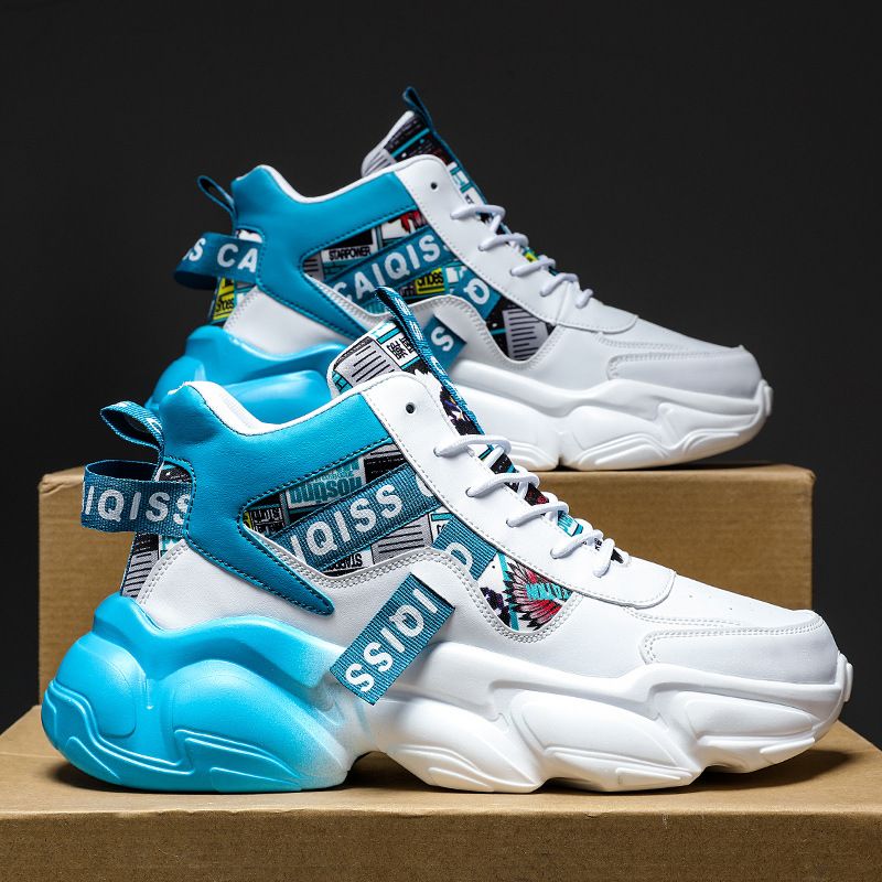 Men's Casual Sneakers Breathable Low-Top Round-Toe Fashion Shoes For Running Basketball And Daily Wear Thick Bottom Dad Fashion Shoes_vogvips.com
