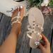 Station Summer New V Brand Rivet Flat Sandals Women's Toe Clip Slippers Vacation Beach Non-Slip Jelly Shoes_vogvips.com