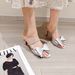 High-heeled Fashionable Women's High-heeled Sandals, Bow-decorated Stiletto Slippers With Luxurious Satin Design_vogvips.com