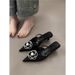 Women's High Heeled Slippers Floral Patterns Closed Toe Elegant Pointed Toe Single Shoes For Summer Wear New Design_vogvips.com