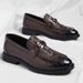 Men's Genuine Leather Crocodile Pattern Slip-On Loafers Comfortable Casual Dress Shoes_vogvips.com