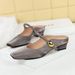 Light Mouth Half Slippers Women Wear Thick Heel Low Heel Square Head Mary Jane Shoes With One Word Women's Shoes_vogvips.com