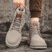 European Warm Series Autumn Leather Cashew Flower Color Block 2025 Trendy New High-top Workwear Motorcycle Men's Martin Boots_vogvips.com