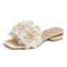 Women's Floral Slide Sandals - 1.5cm Low Heel Summer Slippers | PU Strappy Flip Flops | Breathable Open-Toe Design | Casual Boho Beach Shoes_vogvips.com
