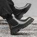 Vintage Tooling Chelsea Boots Men's Platform Men's Martin Boots Fleece High Top Leather Shoes_vogvips.com