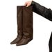 Pointed Toe Chunky Heel Knee-High Boots For Women - Stacked Shaft Retro Riding Boots With PU Upper & Side Zipper | 6-8cm Platform Heel_vogvips.com