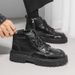 New Leather Spring Men's Shoes High-top Men's Heightening Tooling Martin Boots_vogvips.com