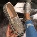 Women S Rhinestone Flats Comfort Thick Sole Slip On Casual Shoes Woman Fashion Gold Silver Glitter Platform Loafers_vogvips.com