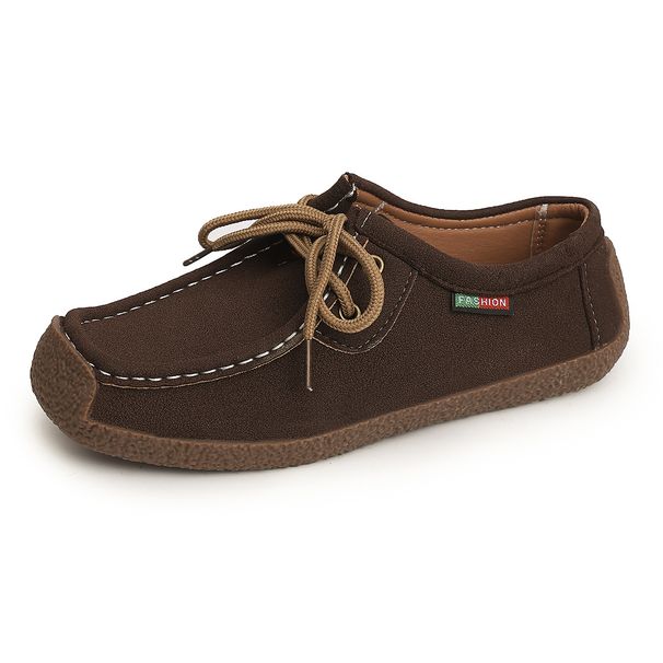 Women's Plus Size Flat Lace-Up Loafers Comfortable Casual Shoes Spring_vogvips.com