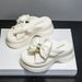 Cool Slippers Women's Outer Wear Bow-tie Rhinestone Thick-soled French Muffin Thick-soled Versatile Women's Sandals_vogvips.com