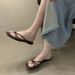 New Ins Model Silver Black Sandals, Summer 2025 Outdoor Flip-flops, French Retro Fairy Niche Style_vogvips.com