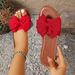 2026 New Large Size Foreign Trade Bowknot Flat Sandals For Women, Outdoor Wear Round-Toe Slide Sandals, Sizes 35-44_vogvips.com