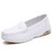 Genuine Leather White Nurses, Breathable And Non Tiring Comfortable Foot Cushion, Flat Bottom Hospital Women, Work Shoes_vogvips.com