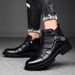 Handmade Punk Motorcycle Boots Men's Leather Leather Boots Wind Martin Boots Tooling Short Boots_vogvips.com