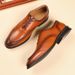 Oxford Leather Brown 2025 New Business British Formal Wedding Pointed Lace Up Men's Shoes, Casual Trend_vogvips.com