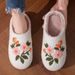 2025 Fluffy Women, Home Couple Silent Non-Slip Warm Soft Sole Flower Cotton Slippers For Men Outdoor Wear_vogvips.com