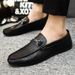 Euro Step High-end Slip-on Fashion Leather Formal Men's Loafers Korean Style Casual Shoes_vogvips.com