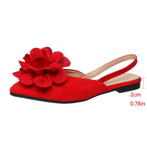 Women's Floral Flat Sandals Pointed Toe Slip-On Summer Style plus Size Closed Toe Shoes_vogvips.com